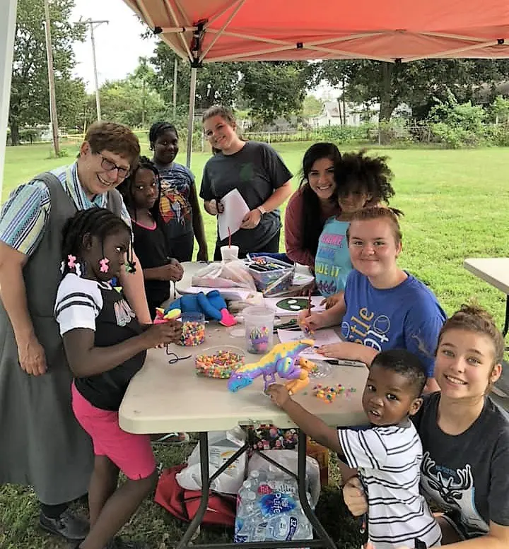 Sr. Sharon leading a craft project