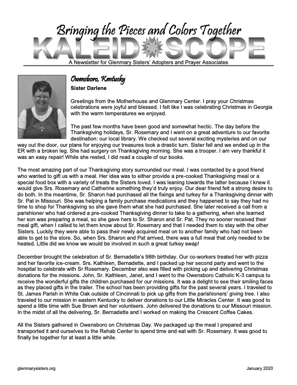 Kaleidoscope Newsletter cover